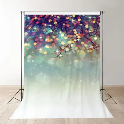 Aperturee Colorful Sparkle Bokeh Tree Winter Photo Backdrop