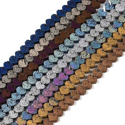 Electroplated Natural Lava Rock Beads Strands