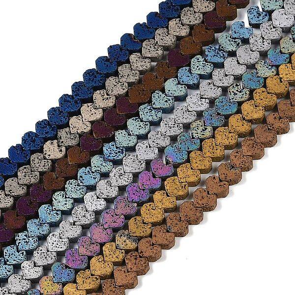 Electroplated Natural Lava Rock Beads Strands