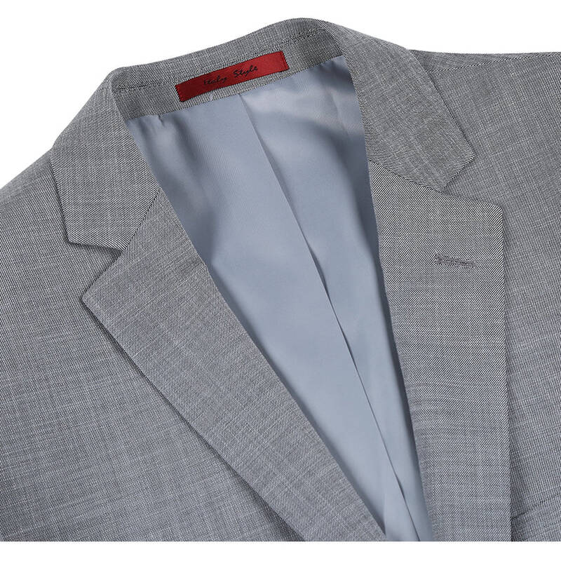 Light Grey Slim Fit Two Button Men's Suit - Two Piece Hack Pocket