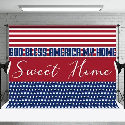 God Bless America Sweet Home Independence Day Backdrop - Aperturee
