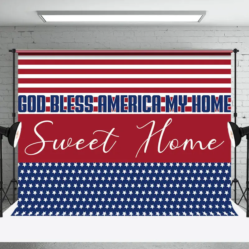 God Bless America Sweet Home Independence Day Backdrop - Aperturee