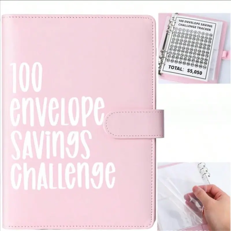 100 Envelopes Money Saving Challenge - A5 Money Saver Budget Binder Book with Cash Envelopes and Numbers, 100-Days of Easy an...