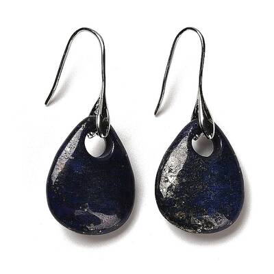 Natural Lapis Lazuli Teardrop Dangle Earrings