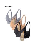 Women's Solid Color Adjustable Strap Maternity Bra, Comfortable Breathable Removable Chest Pad Nursing Bra, Maternity Lingeri...