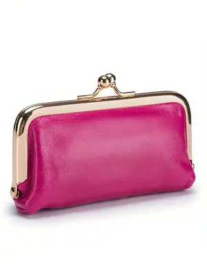 Genuine Leather Women's Elegant Minimalist Long Wallet, Trendy Gorgeous Retro Wallet, Chic Vintage Evening Bag Bag for Party ...