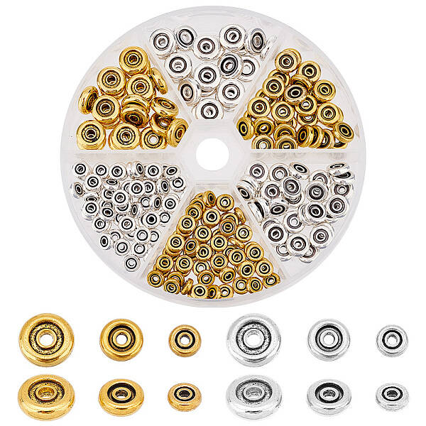 6 Style Tibetan Style Zinc Alloy Spacer Beads