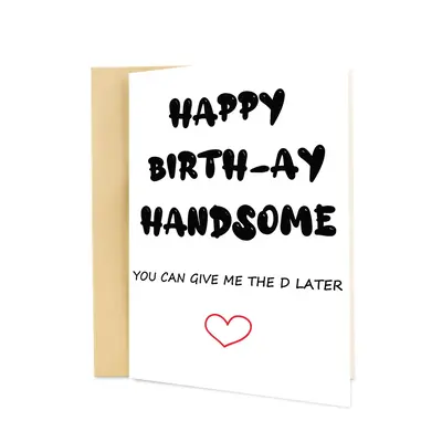 Happy Birthday Card With Envelope, 1 Count Slogan Graphic Greeting Card For Husband Boyfriend Gifts, Men Gifts, Birthday Gift...