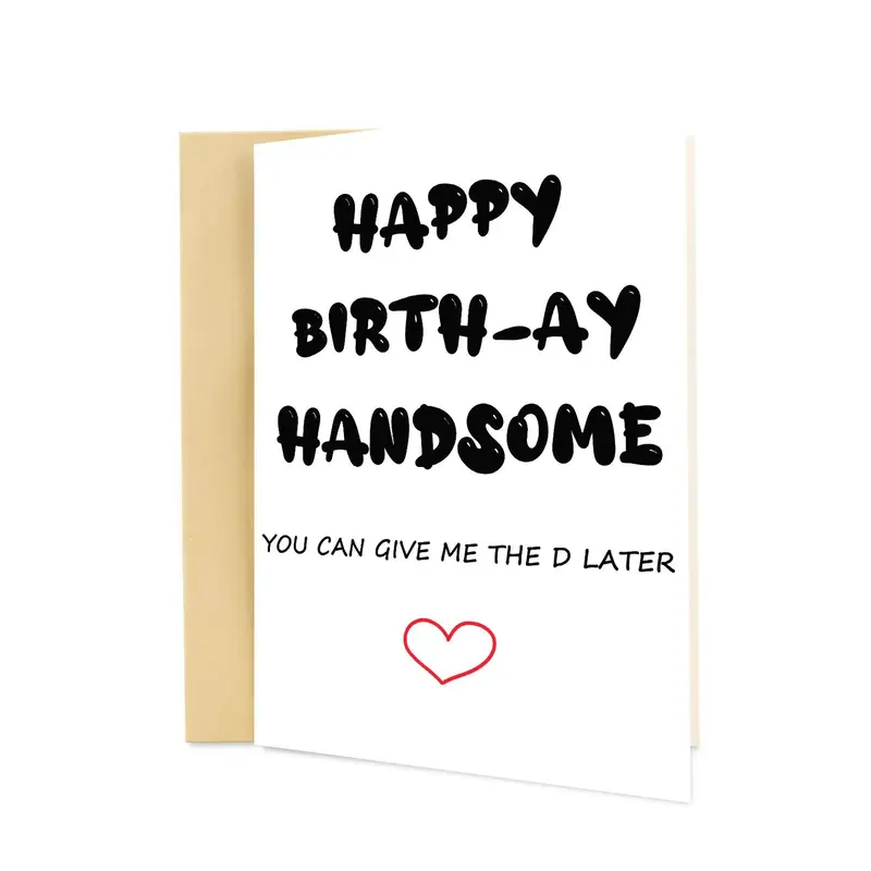 Happy Birthday Card With Envelope, 1 Count Slogan Graphic Greeting Card For Husband Boyfriend Gifts, Men Gifts, Birthday Gift...