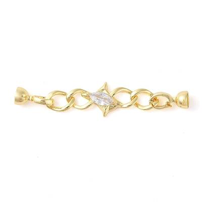 Rack Plating Brass Pave Clear Cubic Zirconia Fold Over Clasps