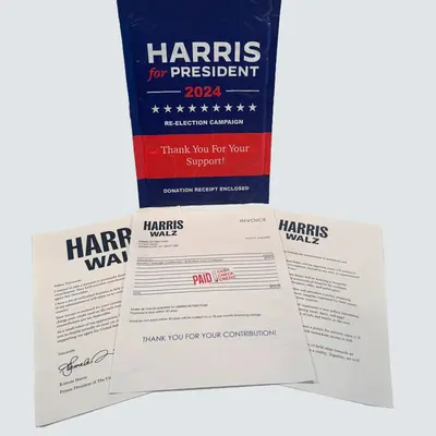 Kamala Harris Funny Prank Donation Bubble Mailer Democrat Republican Harris Campaign