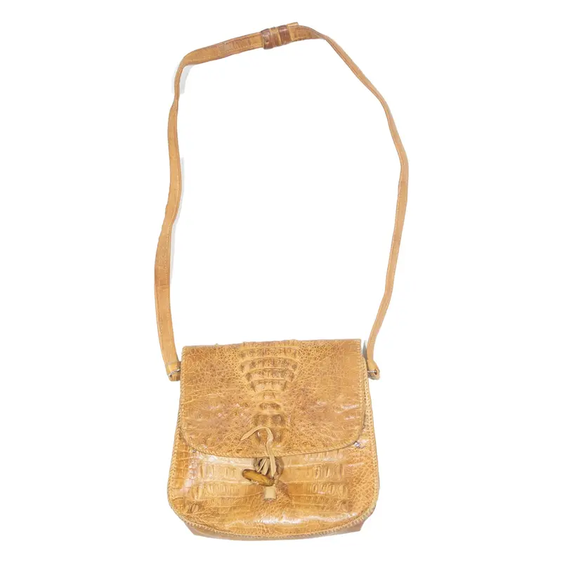 Womens Shoulder Bag Brown Leather 90s