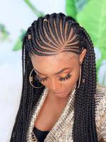 Women's 36inch Long Straight Synthetic Lace Box Braided Wigs for Daily, Cosplay, Costume Party, Striking Fluffy Hair Lace Fro...