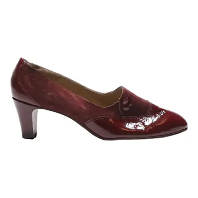 BALLY Pump Heels Maroon Leather Womens UK 6.5