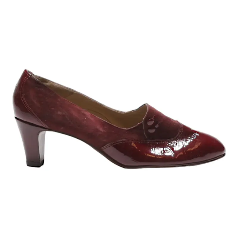 BALLY Pump Heels Maroon Leather Womens UK 6.5