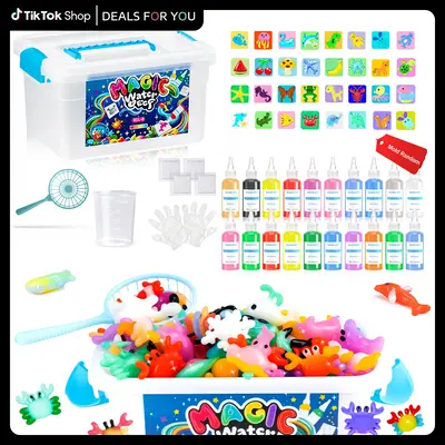 Magic Water Elf Toy Kit,Aqua Fairy Water Gel Kit-20 Magic Gels&18Molds-Make Your Own Water Pets&Squishy Toys,Fun Summer DIY C...