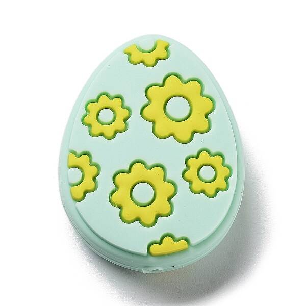 Easter Egg with Flower Silicone Beads