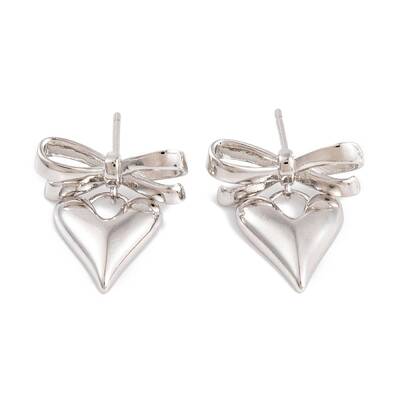 Rack Plating Bowknot Brass Stud Earrings