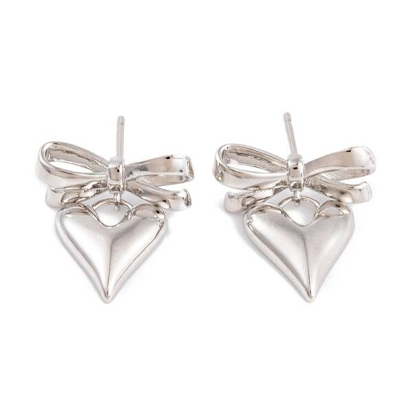 Rack Plating Bowknot Brass Stud Earrings