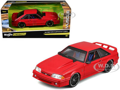 1993 Ford Mustang SVT Cobra Red Classic Muscle Maisto Design Series 1/24 Diecast Model Car by Maisto