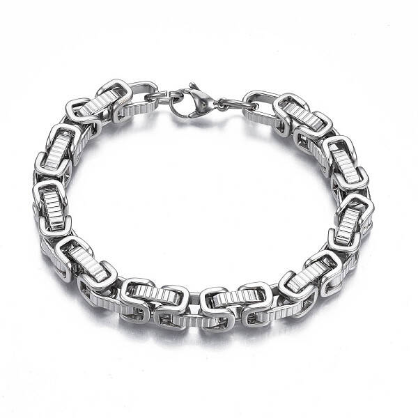 Non-Tarnish 201 Stainless Steel Byzantine Chain Bracelets