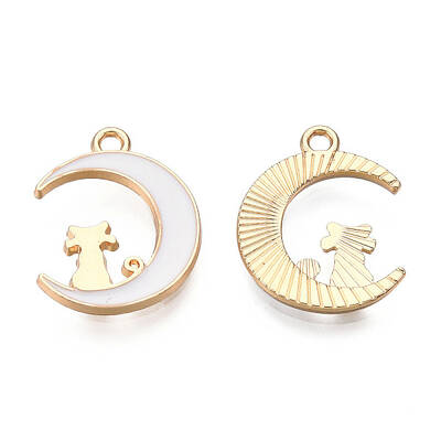 Alloy Enamel Kitten Pendants