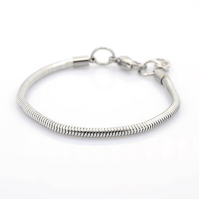 Tarnish Resistant 304 Stainless Steel European Style Round Snake Chains Bracelets