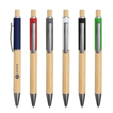 250 Custom Anderson Sleek Write Bamboo Pen - Low Viscosity