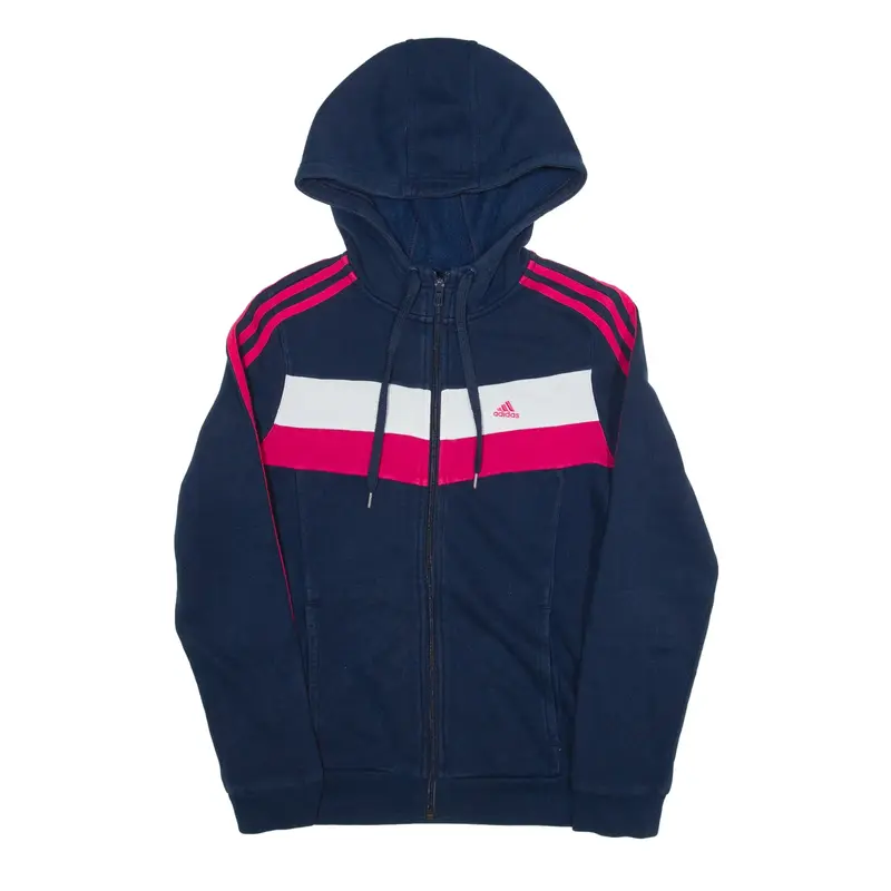 ADIDAS Hoodie Blue Full Zip Womens XS