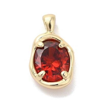 Golden Brass Micro Pave Cubic Zirconia Pendants