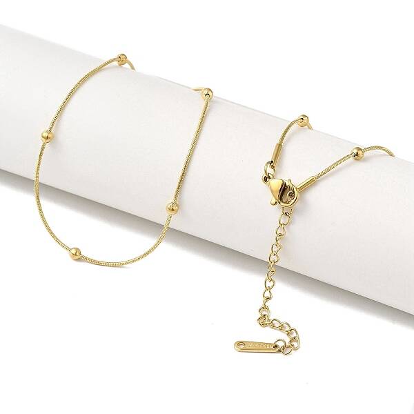 304 Stainless Steel Satellite Chain Necklaces