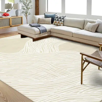 Garvee Modern Camel 5x7 Washable Area Rug for Living Room Bedroom Rug Modern Contemporary Large Area Rug Non Slip Throw Rugs ...