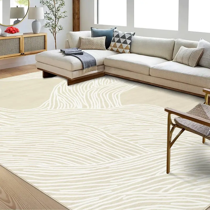 Garvee Modern Camel 5x7 Washable Area Rug for Living Room Bedroom Rug Modern Contemporary Large Area Rug Non Slip Throw Rugs ...