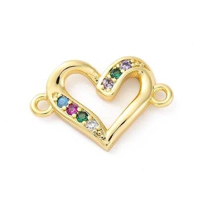 Brass Micro Pave Cubic Zirconia Connector Charms