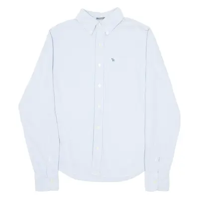 ABERCROMBIE & FITCH Muscle Fit Mens Formal Shirt Grey Long Sleeve S