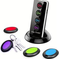 Key Locator, Wireless Rfid Locator Key Positioner with 4 Receiver & Led Flashlight Function