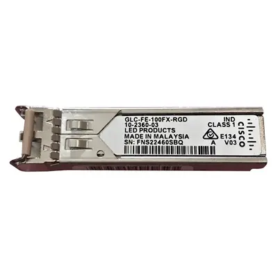 Cisco GLC-FE-100FX-RGD | 100Mb/s 100Base-FX Multi-Mode Fibre 1310nm 2km Duplex LC Connector SFP Transceiver Module