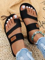 Casual Plain Color Slip on Flat Sandals for Women, white Flat Sandal Shoes, Beach Sandals, Summer Breathable Comfortable Toe ...