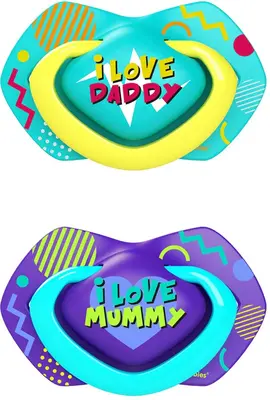 Canpol babies Neon Love A 0-6m pacifier Blue 2 pcs