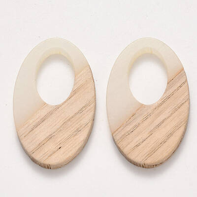 Transparent Resin & Wood Pendants