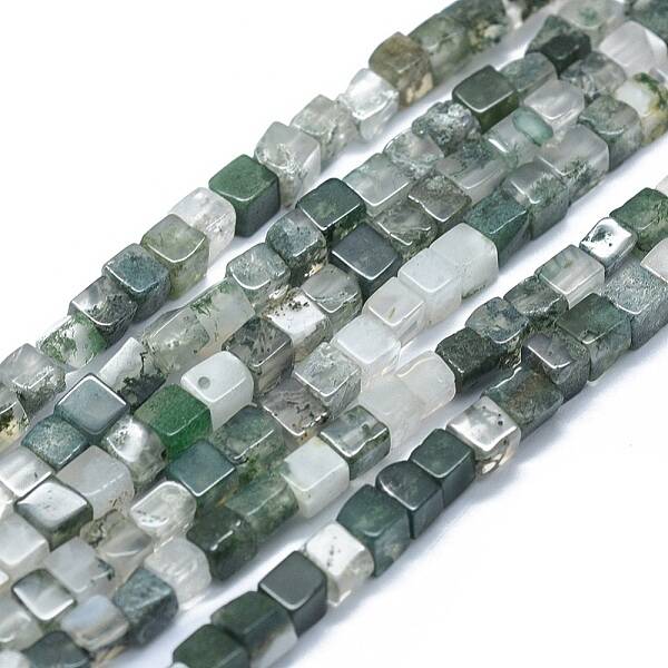 Natural Moss Agate Beads Strands