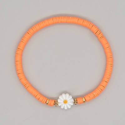 Bohemian Vacation Style Handmade Polymer Clay Heishi Beads Stretch Bracelets