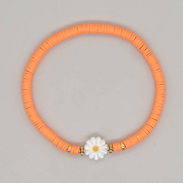 Bohemian Vacation Style Handmade Polymer Clay Heishi Beads Stretch Bracelets