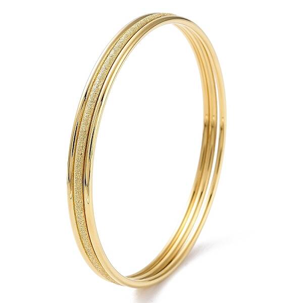 3Pcs Ion Plating(IP) 304 Stainless Steel Plain Bangles Set