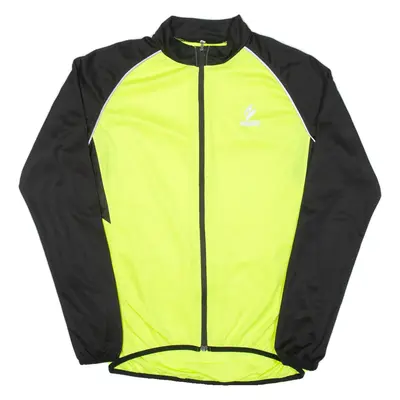 ARSUXED Cycling Mens Jersey Yellow Long Sleeve  Full Zip M