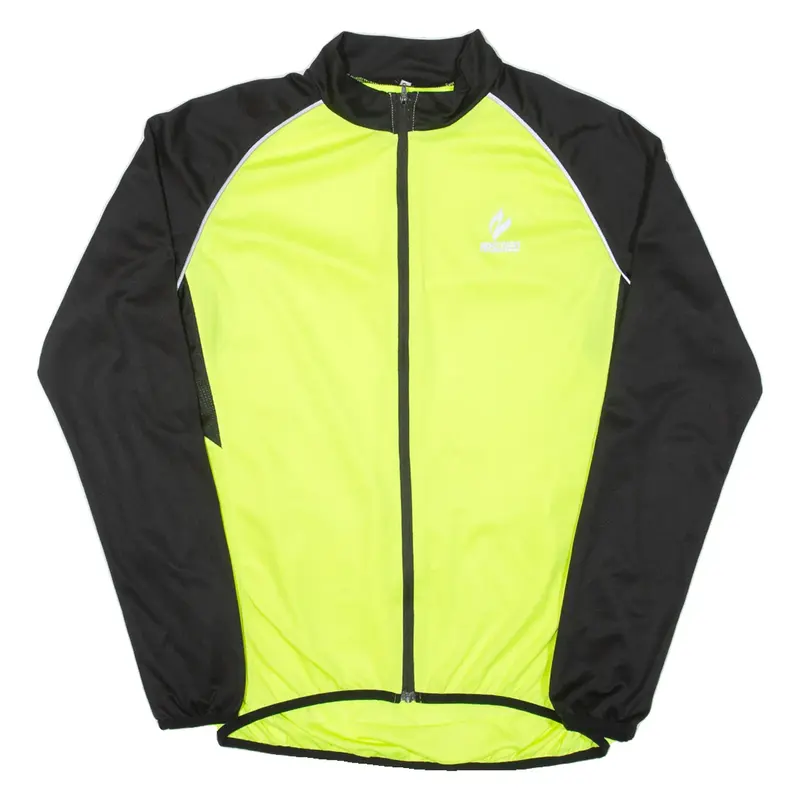 ARSUXED Cycling Mens Jersey Yellow Long Sleeve  Full Zip M