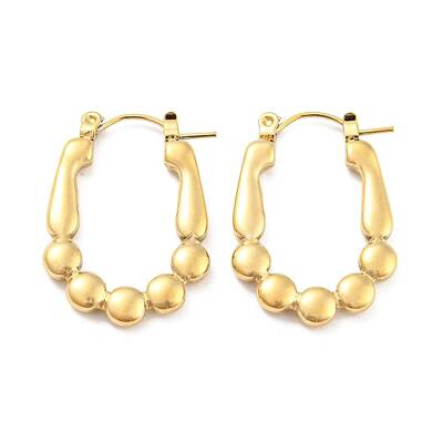 Oval Bubble 304 Stainless Steel Hoop Earring for Women