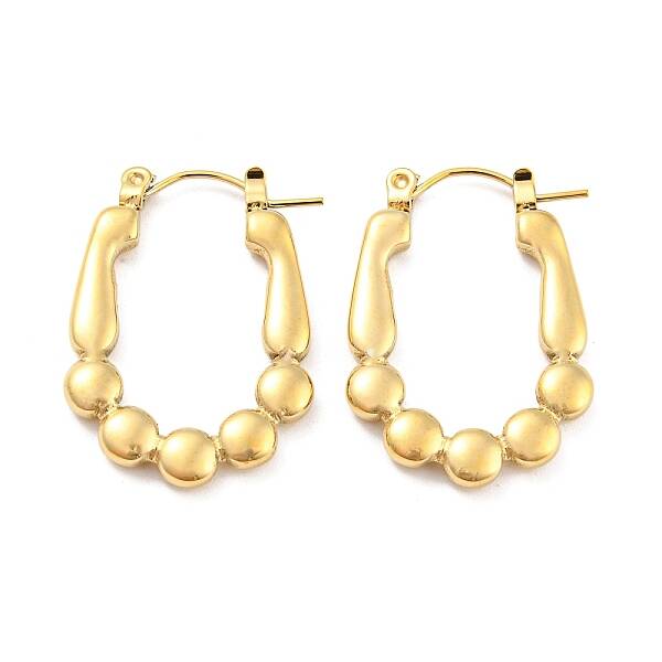 Oval Bubble 304 Stainless Steel Hoop Earring for Women