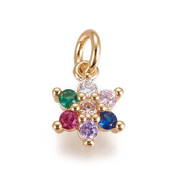 Brass Micro Pave Cubic Zirconia Charms