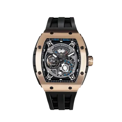 TSAR BOMBA Men's Automatic Watch | Gold Black| The Elemental TB8210CF | 316L Stainless Steel Bezel | Luxury Skeleton Mechanic...